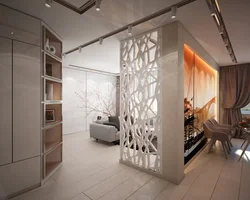 Living room partition design photo