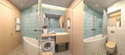 Design project of a combined bathroom with shower