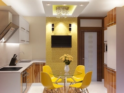 Interior of a small kitchen one-room apartment