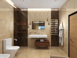 Bathroom design in brown and beige tones