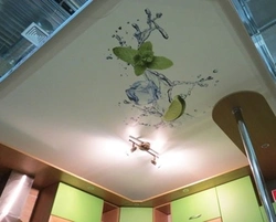 Drawings on suspended ceilings photos for the kitchen