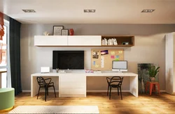 Computer desk in living room design