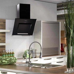 Modern kitchen hoods in the interior