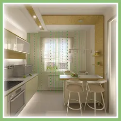 Дизайн кухни 7 с балконом