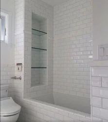Полки в ванной из плитки дизайн фото