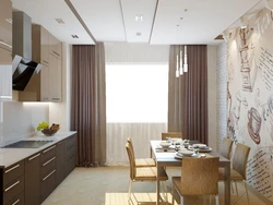 Brown beige kitchen interior design