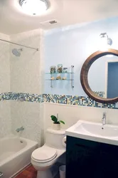 Мозаикалық дизайн фотосуреті бар шағын ванна