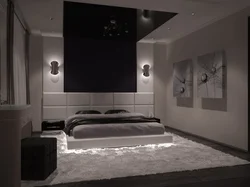 Bedroom design in black colors