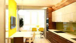 Modern kitchen with balcony design photo