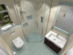 Bathroom design with shower tray and toilet