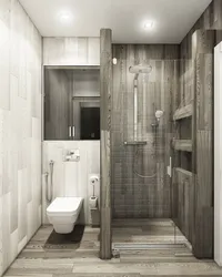 Дизайн ванной с душевым поддоном и туалетом