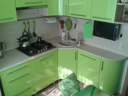 Kitchen Set For A Small Kitchen In Khrushchev With A Refrigerator Photo