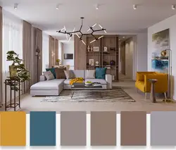 What colors goes with beige in the living room interior photo