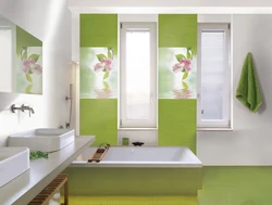 Bathroom Tiles Green Shades Photo