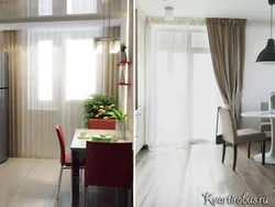 Apartment Design Kitchen With Balcony Door
