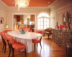 Peach kitchen design photo