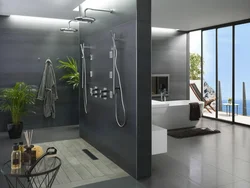 Modern bathroom design photo without bathtub