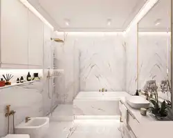 Bath design with bathtub 9 sq.m.