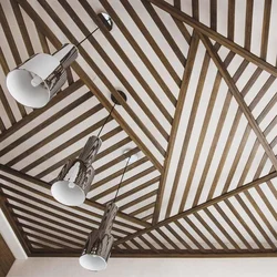 Kitchen ceiling with slats photo