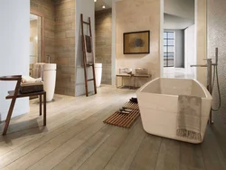 Bathtub wood floor photo