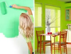 Photo of renovation of painted walls in the kitchen