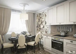 Kitchen gray beige in modern style photo