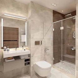 Modern bathroom design with shower and toilet photo