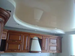 Потолок из гипсокартона на кухне фото в своем доме