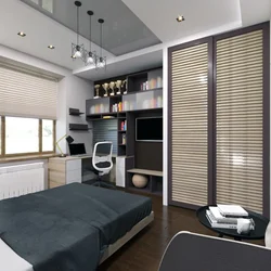 Modern teenage bedroom design in light colors