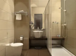 Tualet və duş ilə dizayn vanna otağı