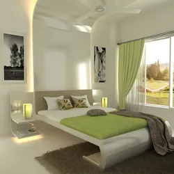 Photo of a bedroom in a modern style green