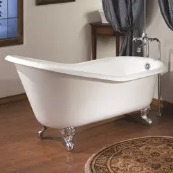 Bath interior with freestanding bathtub