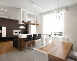 Interior kitchen living room minimalism