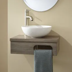 Дизайн ванной комнаты с накладной раковиной фото