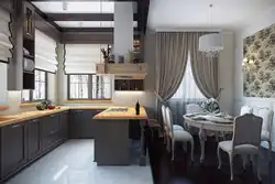 Kitchen design in a large house photo