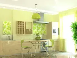Темно зеленые стены на кухне в интерьере