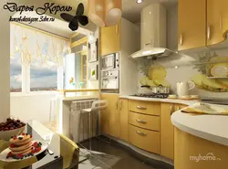 Kitchen interior photo in a panel house with a balcony
