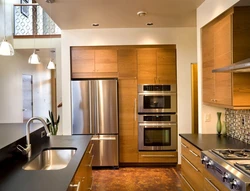 Kitchen photo design with built-in refrigerator