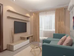 Interior of the living room in a modern style 17 sq m