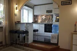 Фота маленькіх сумешчаных кухні і залы