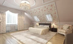 Attic room bedroom design