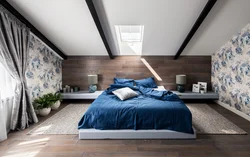 Attic room bedroom design
