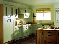 Combination of olive in the kitchen interior