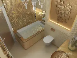 Дизайн ванной с золотом