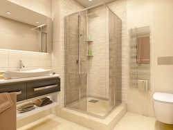 Design of bathtubs with shower cabin and toilet