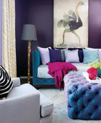 What Color Goes With Purple In The Living Room Interior?