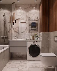 Bath design with washing machine