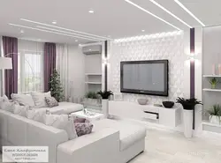 Modern living room design in white colors