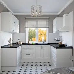 Kitchen interior in white colors