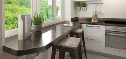 Countertop ба ҷои тиреза дар акси ошхона